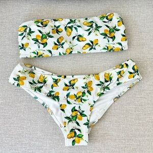 Victoria's Secret Lemon Print Bandeau Bikini Set